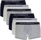 Emporio Armani 6-pack boxershorts trunk - wit/grijs/marine