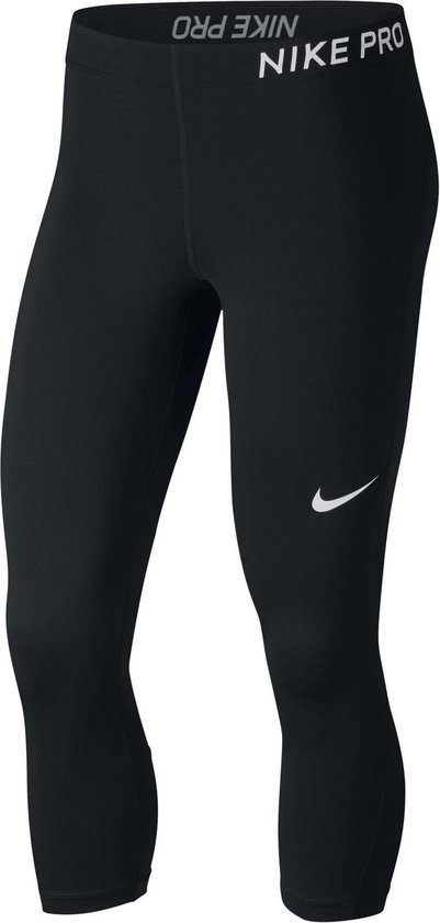 Nike Pro Capri Sportlegging Vrouwen - Black/Black/(White) | bol.com