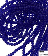 Dielay - Facet Geslepen Glaskralen - DIY Sieraden - 4 mm - Set van 1380 Stuks - Donkerblauw