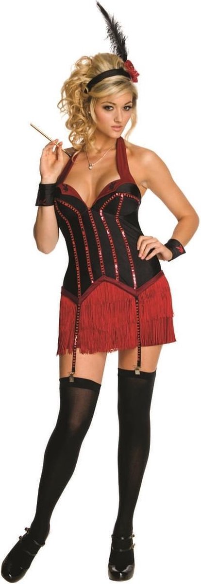 Rubie's Sexy Playboy Flapper Kostuum Dames Zwart/rood Maat S