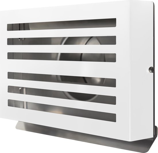 Grille de ventilation de sortie de construction Ø 150 mm blanche (RAL9010) avec clapet anti-retour isolé