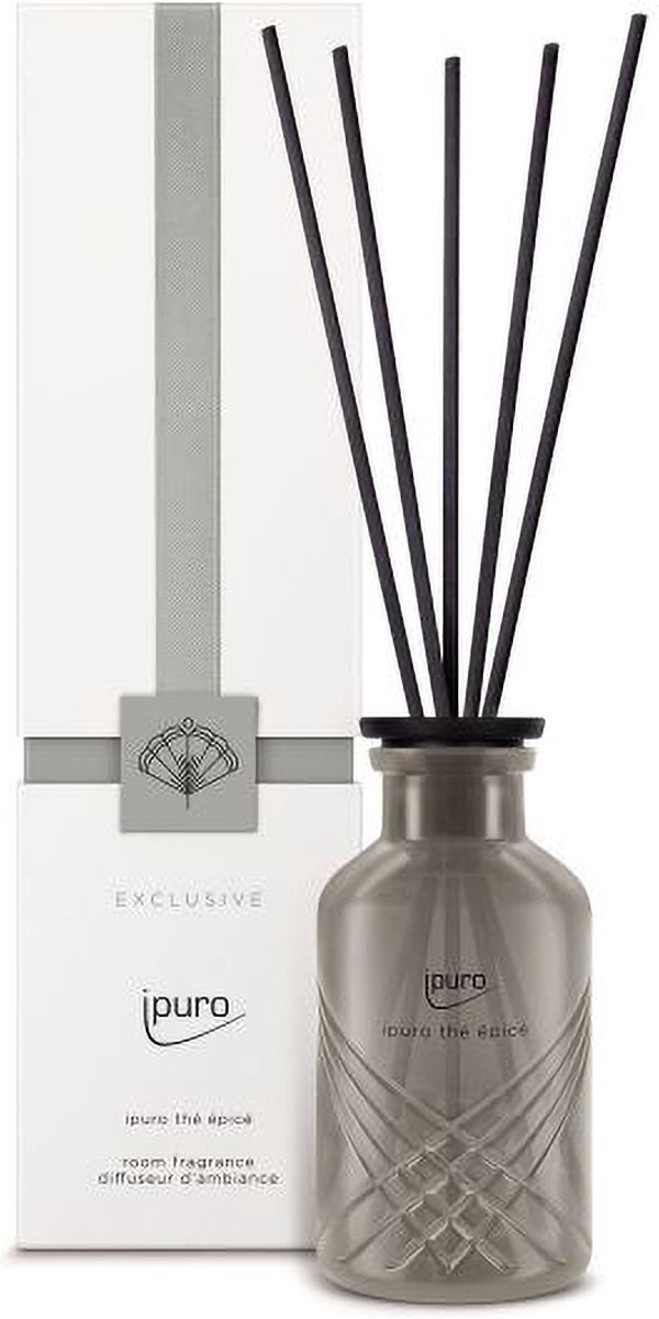 ipuro thé épicé geurverspreider Glas, Kunststof Zwart, Grijs, Doorschijnend Geurfles - 240 ml
