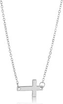ketting dames | ketting dames met hanger kruis | kruisje | zilverkleurig | cadeau voor vrouw | valentijn cadeautje voor haar | valentijn