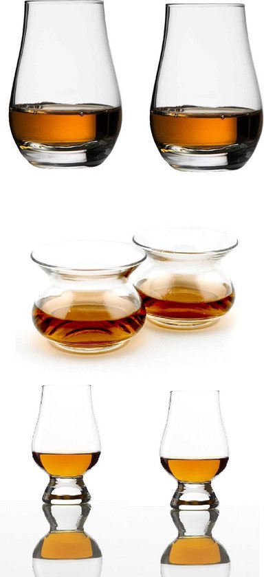 Whisky glazen proefset - 2x Glencairn - 2x Spey dram- 2x Neat - Whisky Unlimited cadeau geven