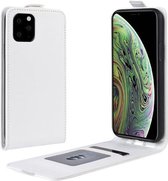 GadgetBay Verticale Flip kunstleer wallet hoesje iPhone 11 Pro case - Wit