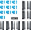 Afbeelding van het spelletje Dragon Darts - 10 sets (30 stuks) Pentathlon Explosion darts flights - super stevig - blauw - incl. 10 sets (30 stuks) - medium - darts shafts - zwart