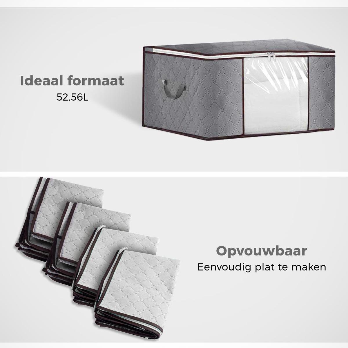 Starre opvouwbare kledingopbergbox met ritssluiting, metalen frame, opbergtas voor dekbedden, kleding, beddengoed, stabiele opbergdoos voor kleding, stapelbare kledingdoos Starre opvouwbare kledingopbergbox met ritssluiting, metalen frame, opbergtas voor dekbedden, kleding, beddengoed, stabiele opbergdoos voor kleding, stapelbare kledingdoos