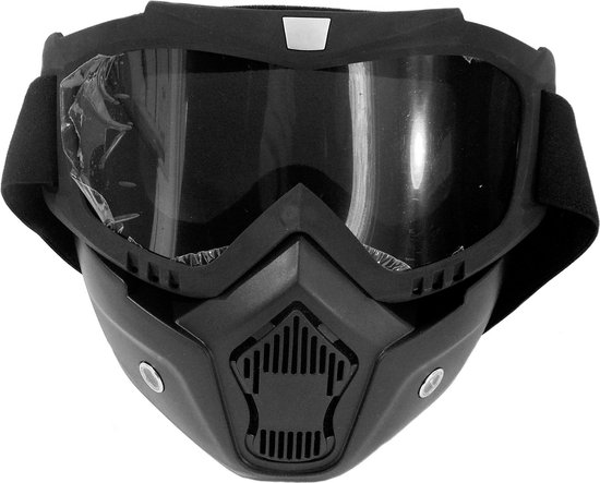 Bril en masker - Zwart - Motor - Scooter - Ski - Smoke design -  Multifunctioneel | bol.com
