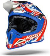 Just1 J12 Flame Rood Blauw Crosshelm - Motorhelm - Maat S