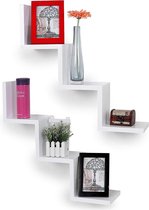Set van 2 Boekenplanken - Gekartelde Wandplank - Wit