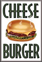 Wandbord - Cheese Burger -20x30cm-