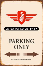 Wandbord - ZUNDAPP Parking Only -20x30cm-