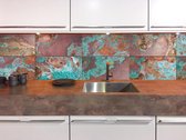 Keuken achterwand - Tegel / Plaat Design - Industrieel - Roestvlekken - DW7065 - 200x50cm