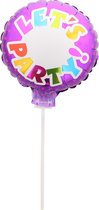 Beschrijfbare folieballon Let's Party paars 23 x 23 cm