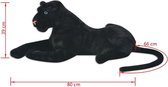 Grote Knuffel Zwarte Panter Pluche 146x39cm - Panter Speelgoed - Panter knuffels - Boerderij knuffels
