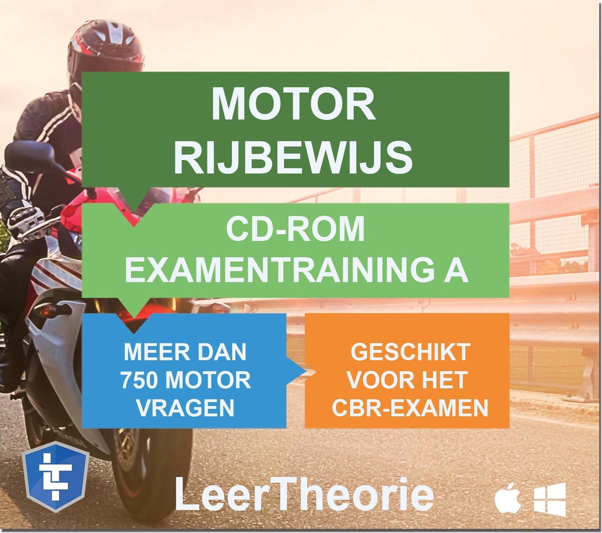 Motor rijbewijs a cdrom 2022 motor examentraining a 700 oefenvragen 15 theorie... bol