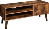 MIRA Home - TV Kast - Tv meubel hout - Woonkamer accessoires - Industrieel - Hout - Bruin - 110x49.5x40