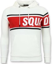 Trui met Capuchon - Witte Hoodie Mannen - Rood