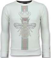 King Fly Glitter - Exclusieve Sweater Heren - 6342W - Wit