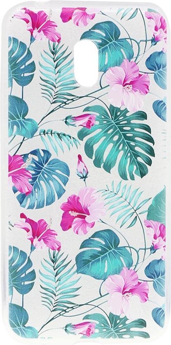 Shop4 - Geschikt voor Nokia 2.2 (2019) Hoesje - Zachte Back Case Bloemen en Bladeren