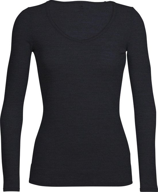 Icebreaker Siren LS Sweetheart Dames Thermoshirt - Black - L