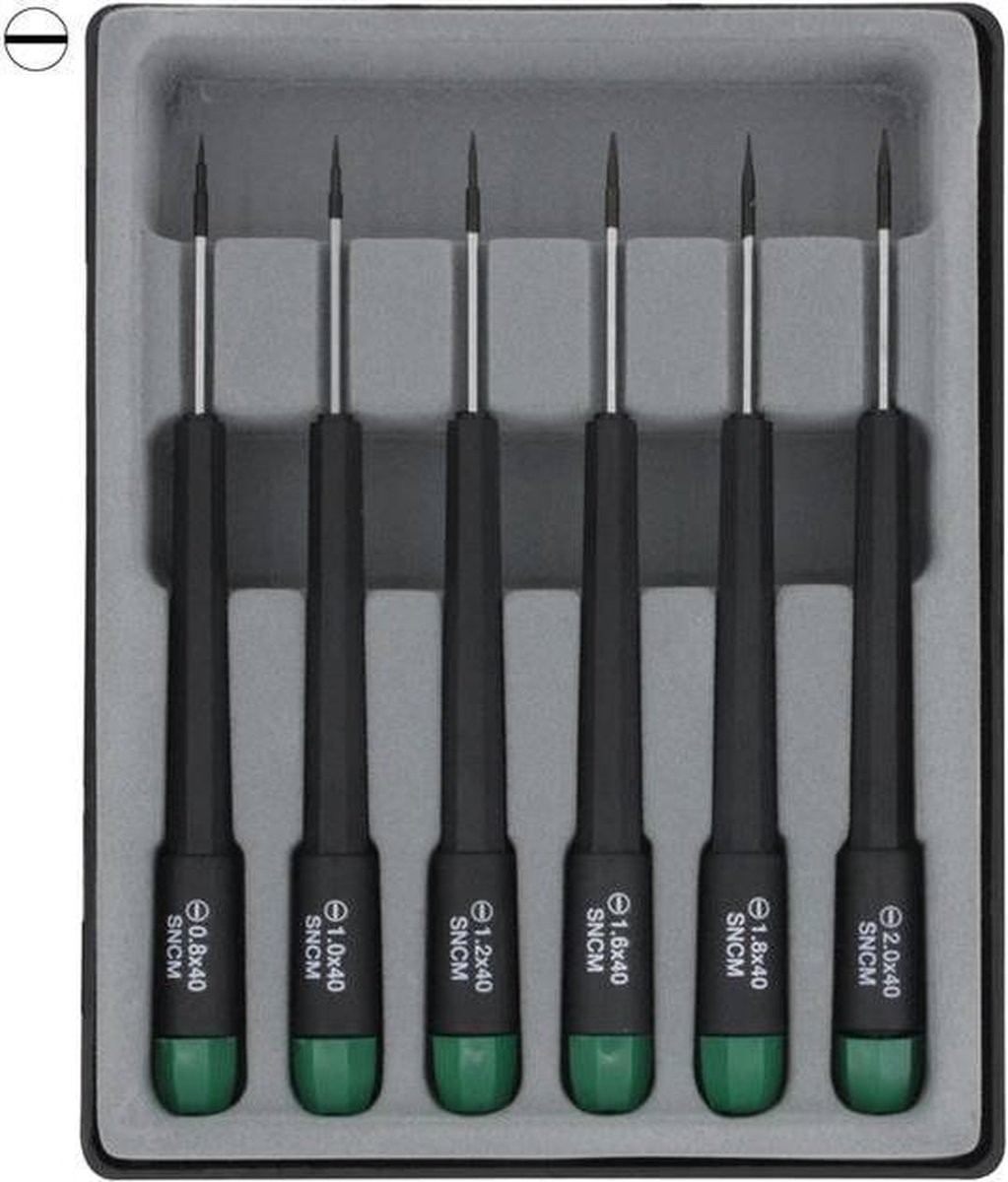 Donau Elektronik Schroevendraaierset Elektronica en fijnmechanica 6-delig Plat