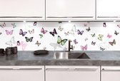 Spatwand met print - Vlinders - Keuken achterwand - DW6014 - 200x50cm