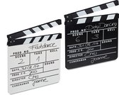 Relaxdays 2x filmklapper zwart en wit - voor filmfans - movie clapper board - clapboard
