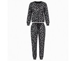 Dames Lounge Set Luipaardprint Velours – 2-Delige Loungewear Set – Maat M