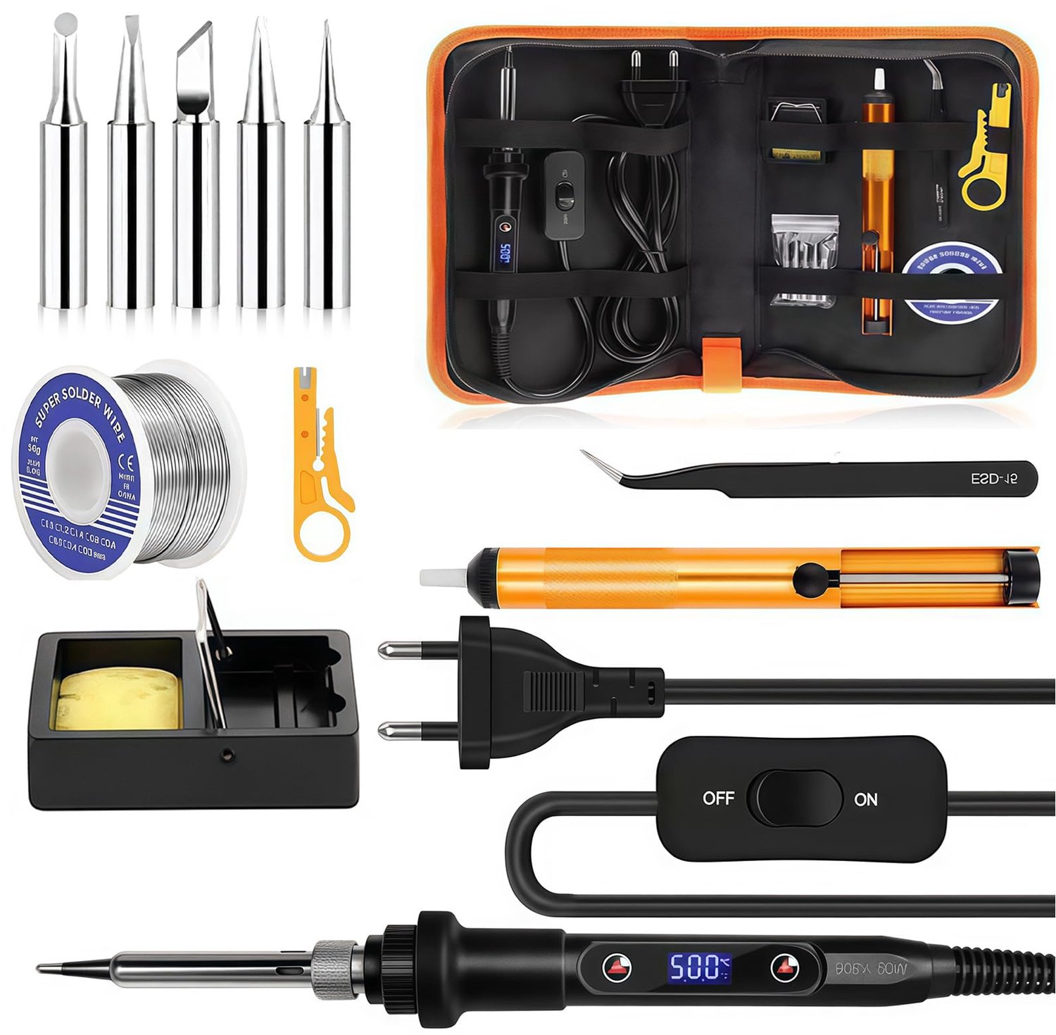 Soldering Iron Set met LCD Scherm en Instelbare Temperatuur