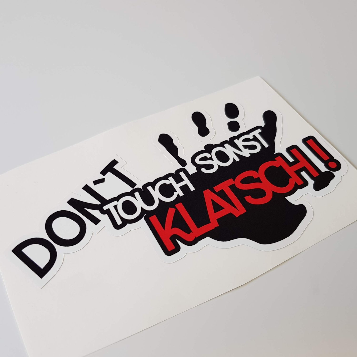 Dont Touch Anst Klatsch Sticker 13.5 x 7.5 cm