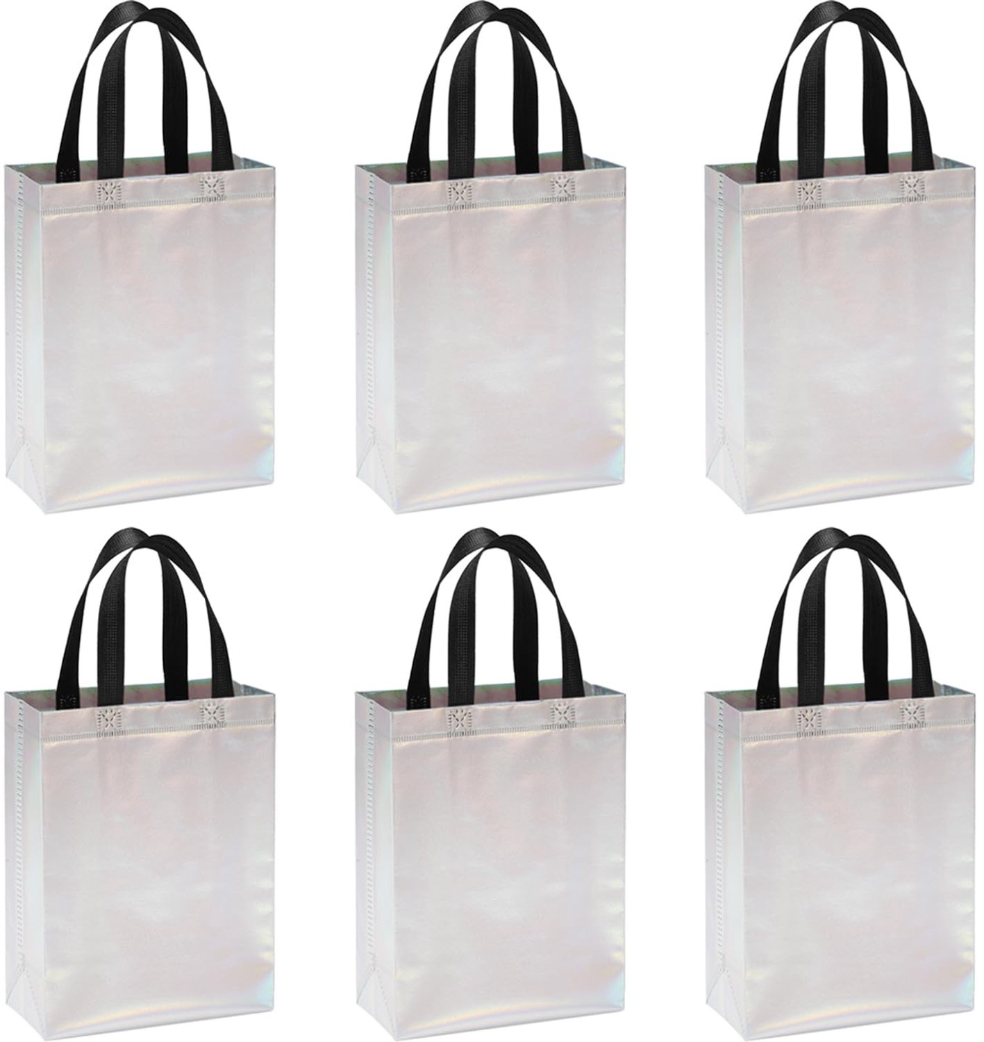 Reusable Rainbow Gift Bags - 6 Stuks met Handvat voor Feesten en Cadeaus