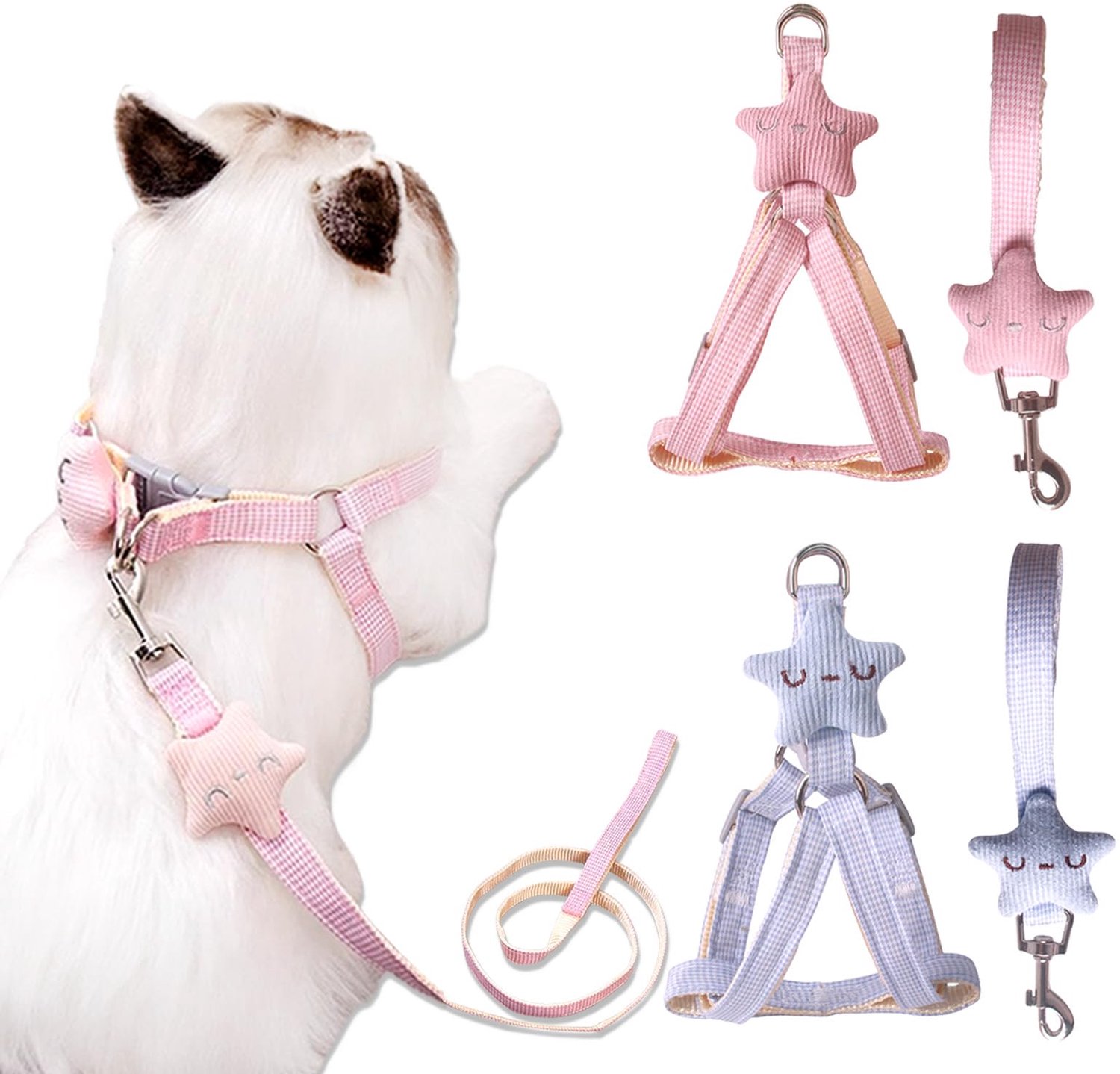 Set van 2 Kattenharnassen en Leashes voor Training