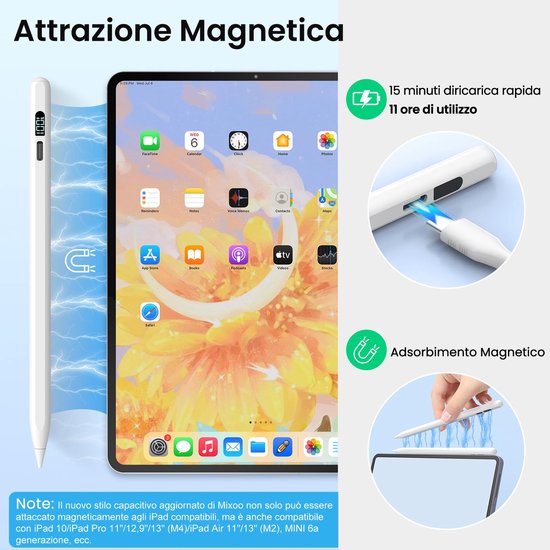 Stylus Pen voor iPad met LED Batterijweergave en Snelle Oplaadfunctie — afbeelding 2