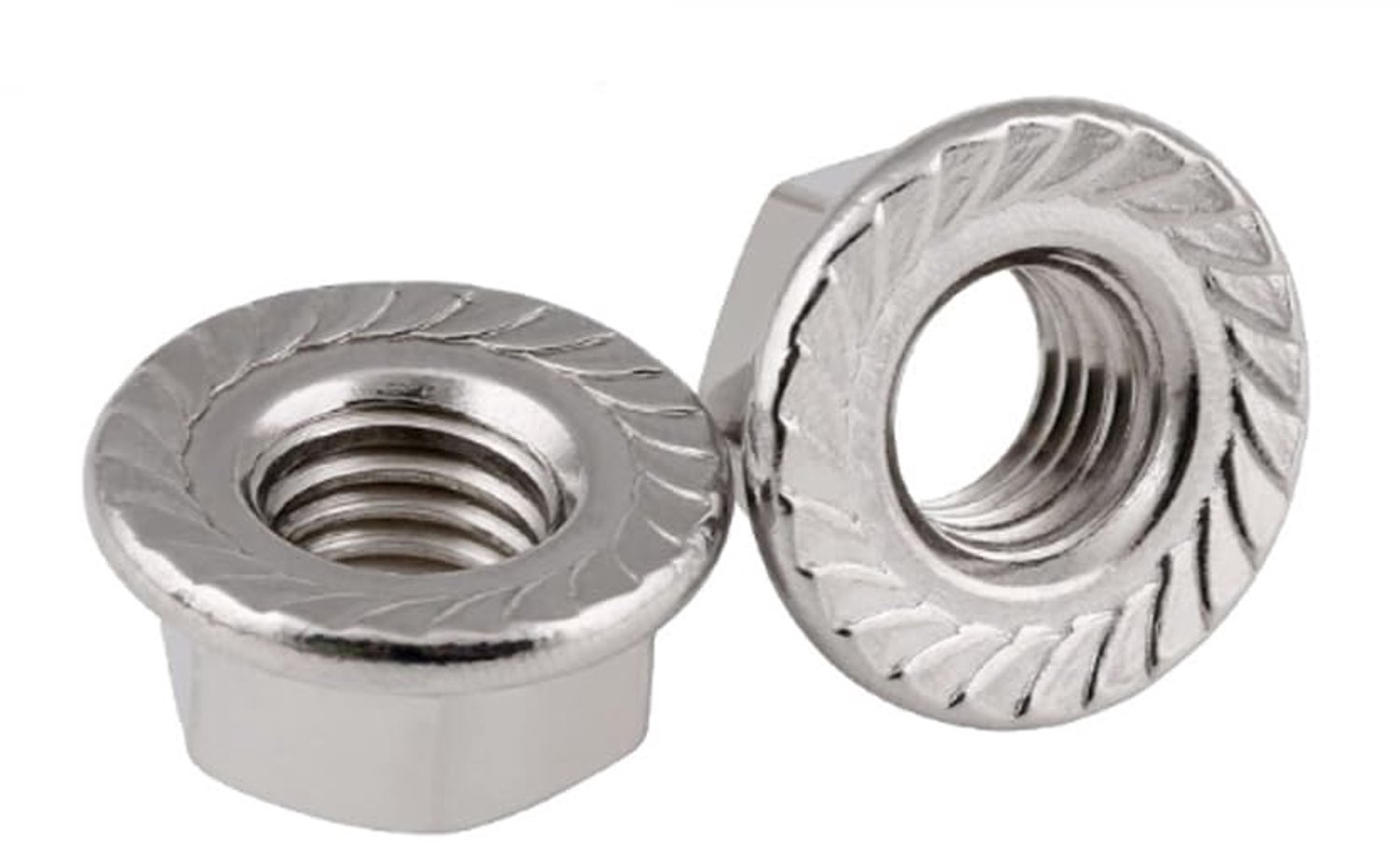 Moer M10X1,25 Flensmoer - 10 Stuks Chromezen