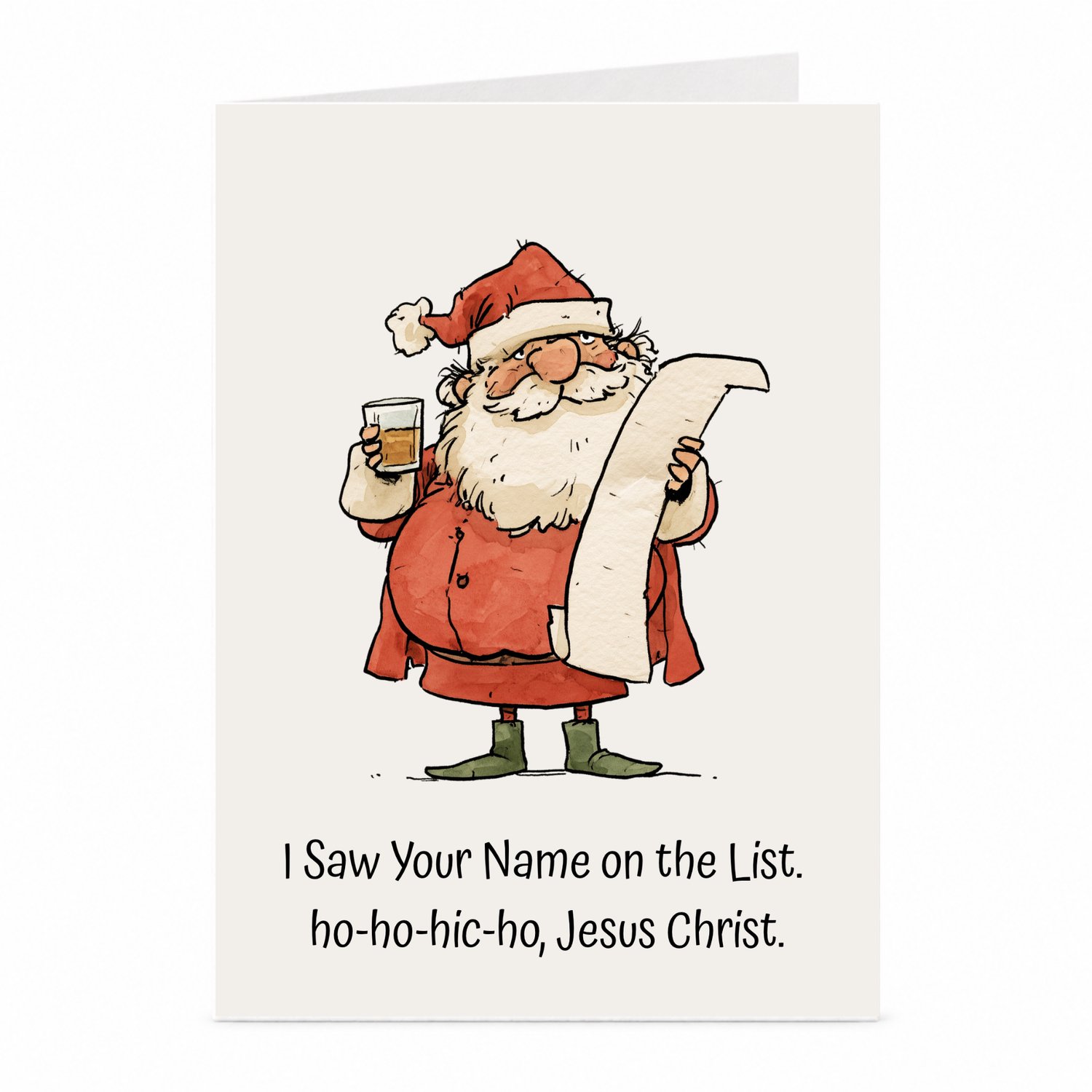 JustTheCardGuy Grappige kerstkaart - Dronken kerstman - A6