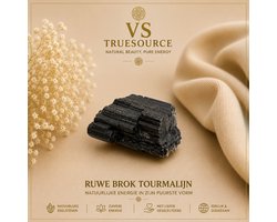 VS TrueSource® Ruwe Zwarte Toermalijn 4–7 cm – Natuurlijk Mineraal – Unieke Ruwe Edelsteen – Decoratie & Verzamelsteen