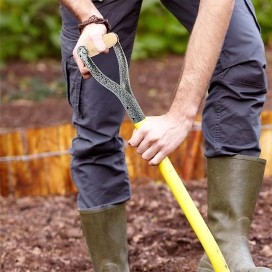 Ergonomische Y-Handgreep voor Scheppen en Tuin Harkjes - Zilveren Vervangende Handvat — afbeelding 4