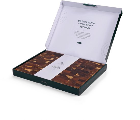 SOPHIOR Houten Snijplank Acacia Kopshout - Hakblok 45x35x4 cm - Met Handvaten — cadeau in Kookcadeaus - foto 7