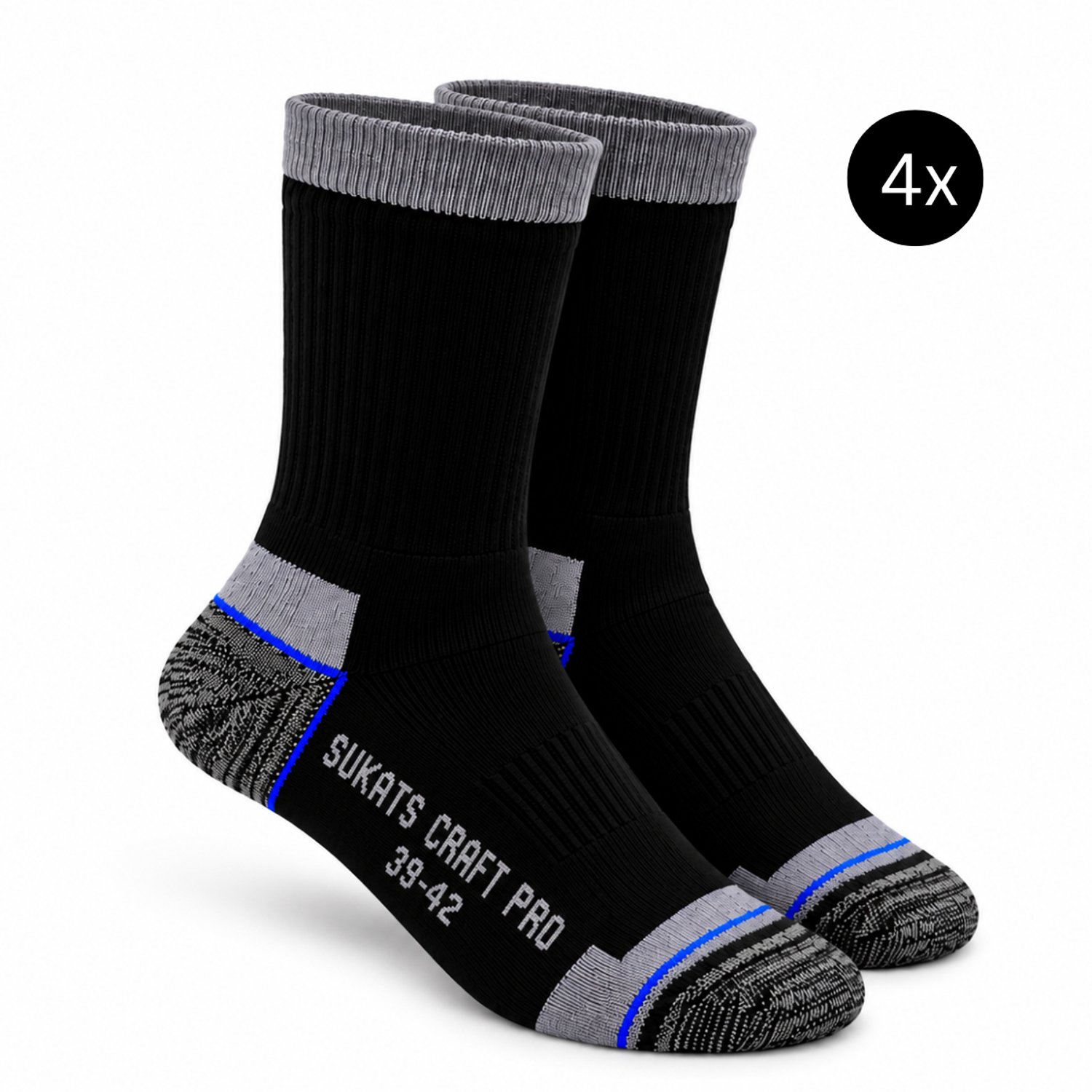 Sukats® Craft Pro Werksokken Dames en Heren - 4 Paar - Maat 39-42 - Badstofzool - Naadloos - Coolmax®