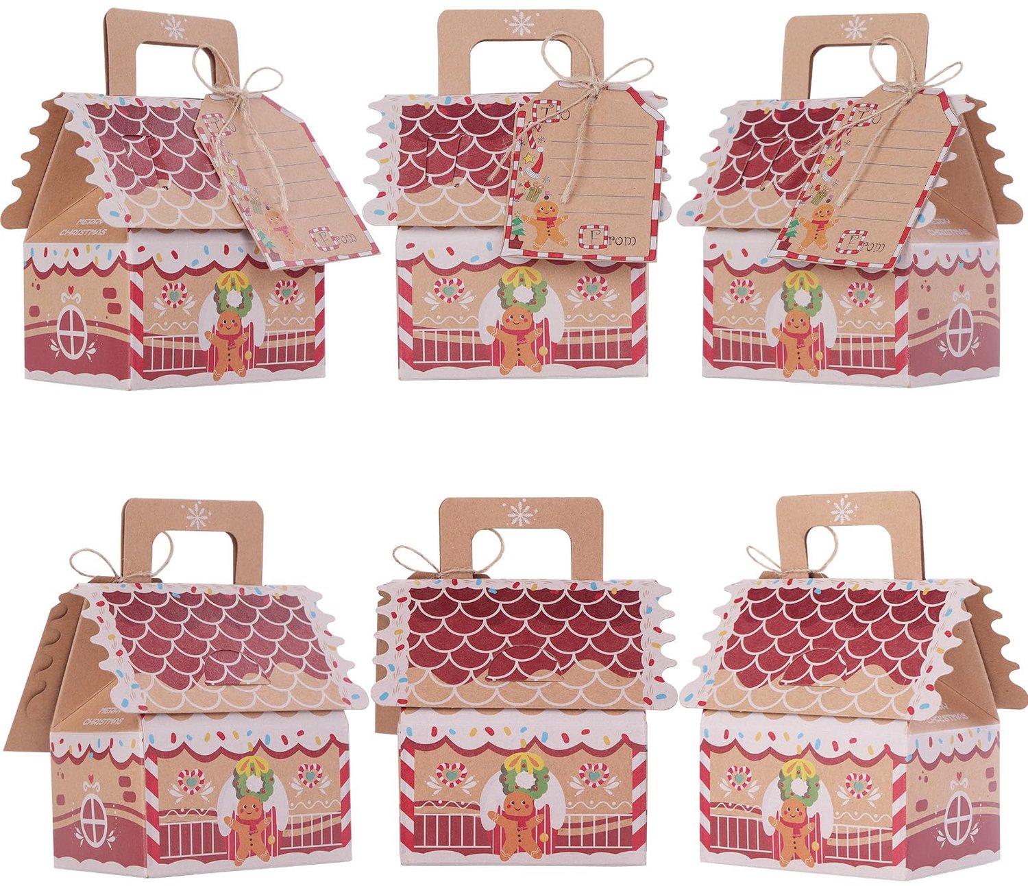 30 STKS Kerst Party Gunst Dozen - Perfect voor Snoep en Cadeaus - Kraft Papier - Sneeuwman Patroon - Ideaal voor Feestdagen - Ge...