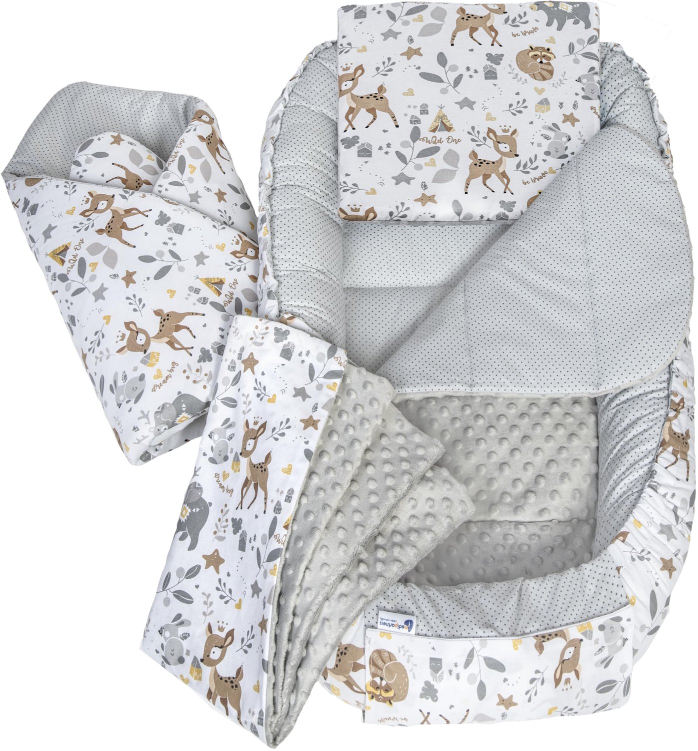 5-Delige Baby Nest Set met Verwijderbare Inzet 100% Katoen