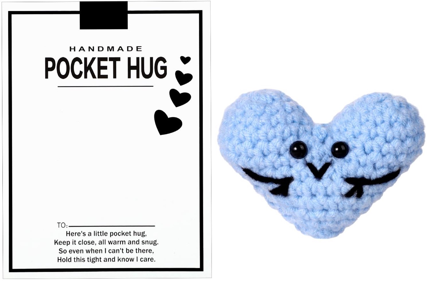Pocket Cuddle Heart - Schattige Gehaakte Hart met Groetkaart