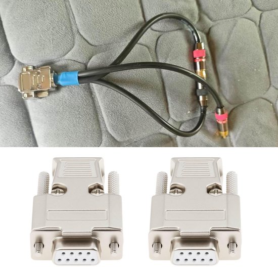 2 stuks 9 Pin DB9 RS232 Vrouwelijke Connector Metalen Behuizing Adapter