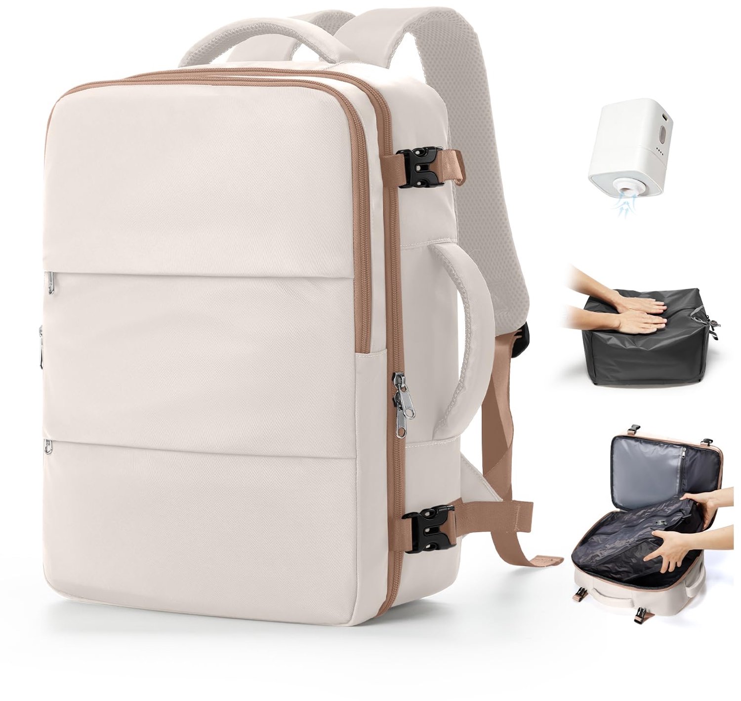 Vacuum Rugzak voor Handbagage Ryanair 40x30x20 cm met Pomp