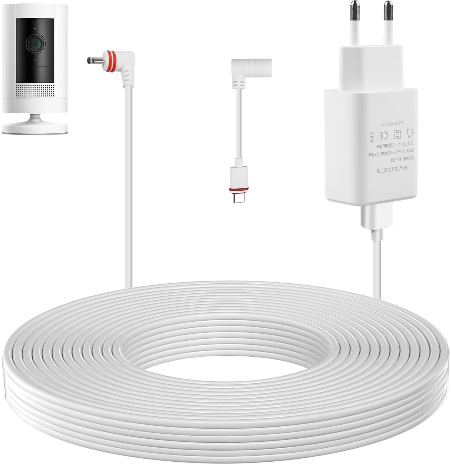 10m Micro USB Voedingskabel en Camera Adapter