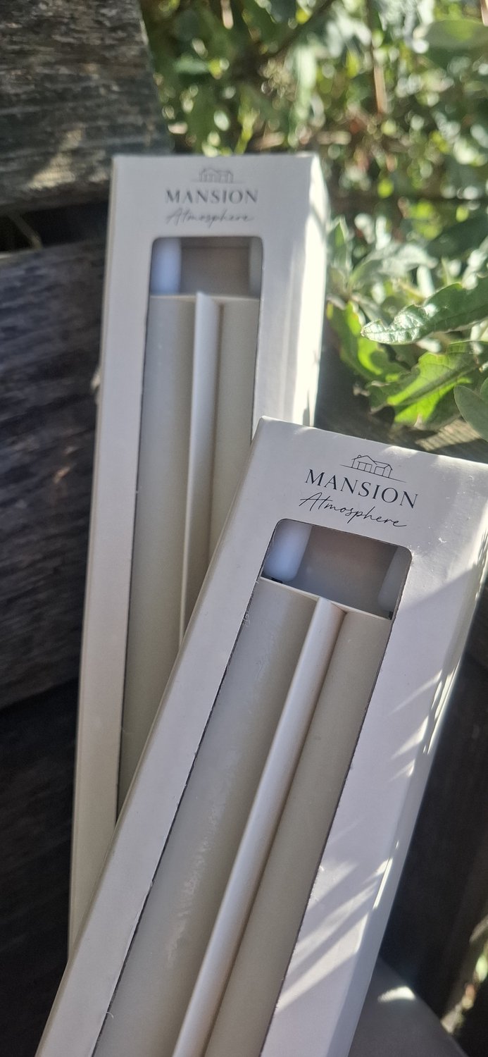 Mansion Atmosphere LED kaars oplaadbaar 2.2x22cm rustic ivory
