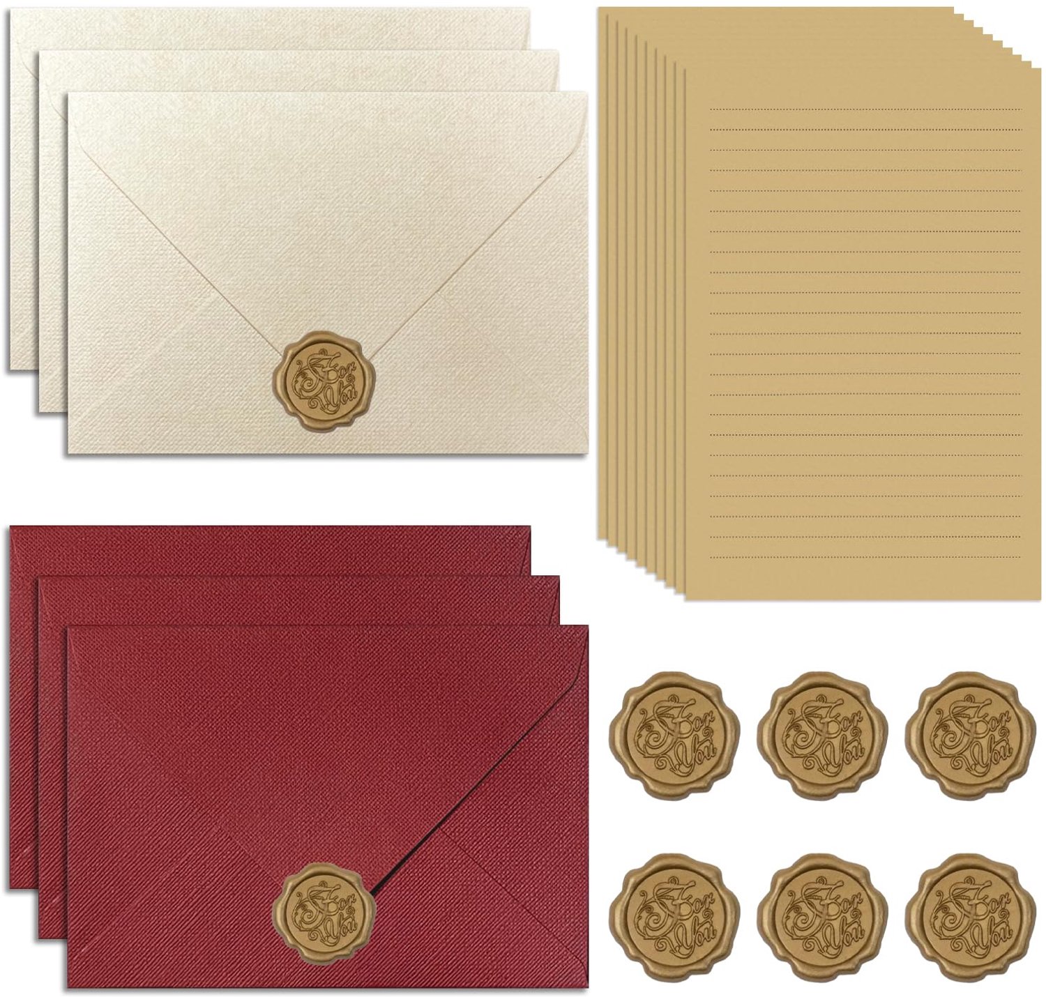 Vintage Schrijfset met Enveloppen en Kraftpapier
