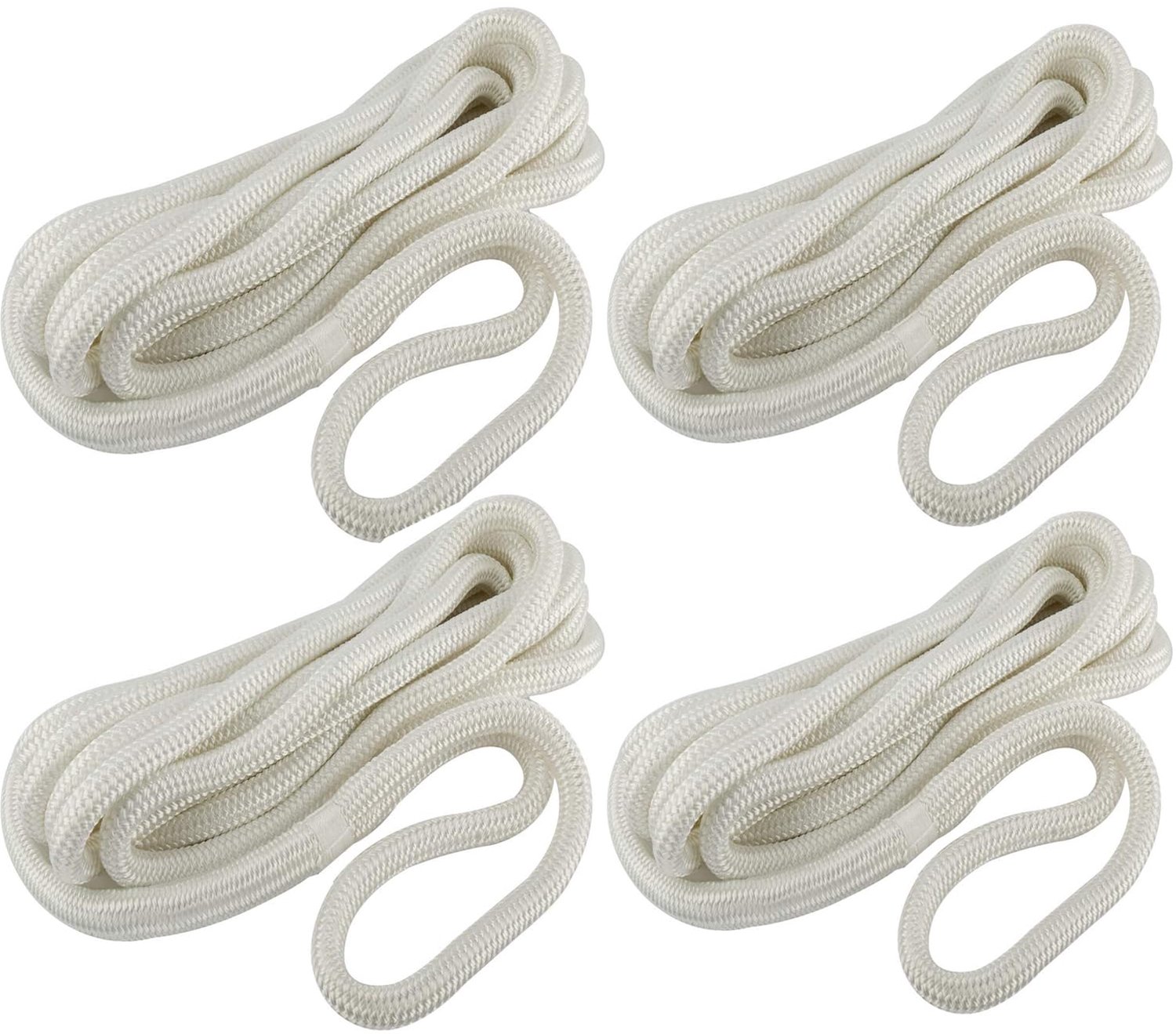 Set van 4 Boot Touw met Oog, 16 mm Diameter en 7,6 m Lang