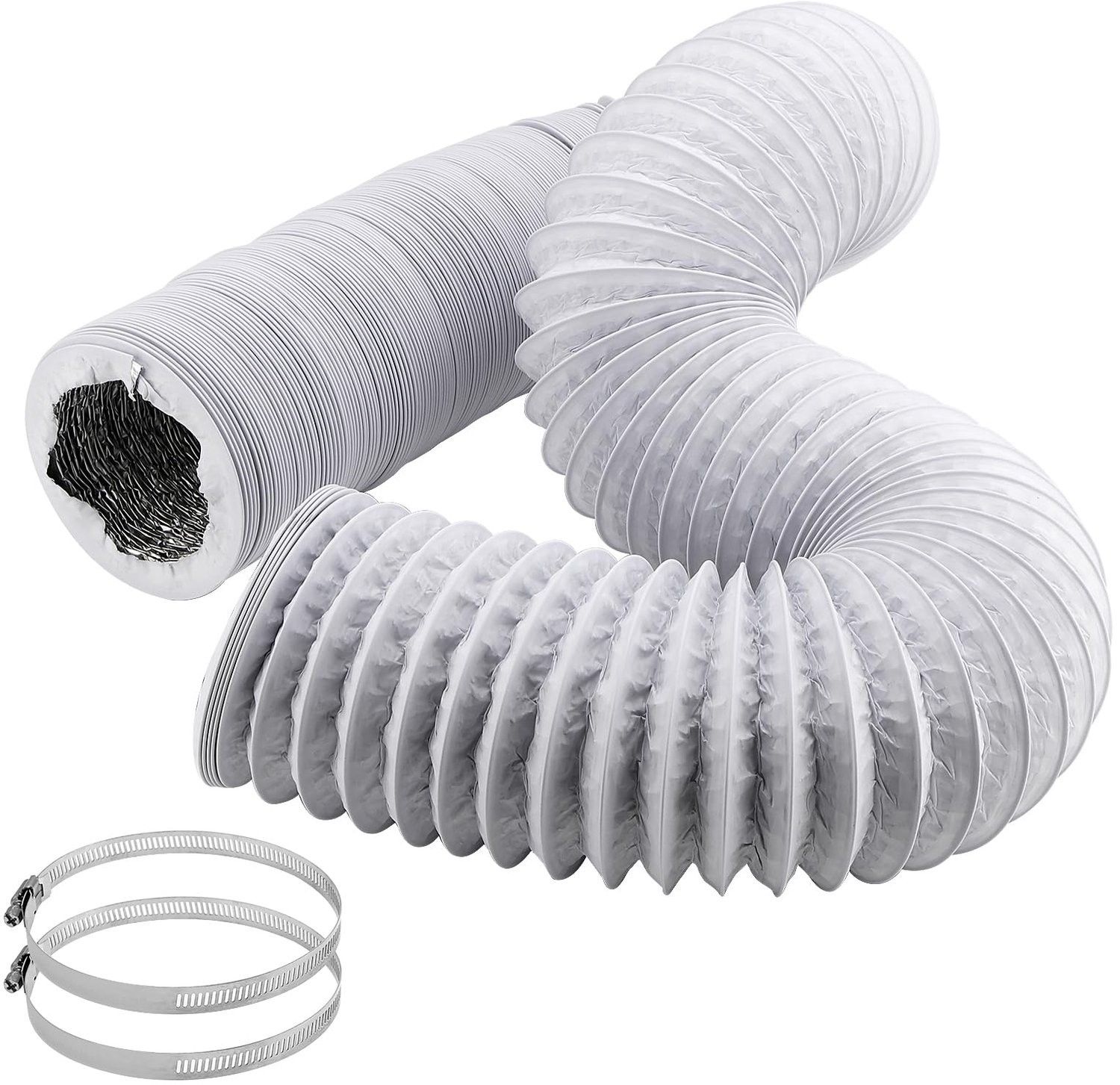 Aluminium Afvoerslang met Slangklemmen voor Airco en Droger